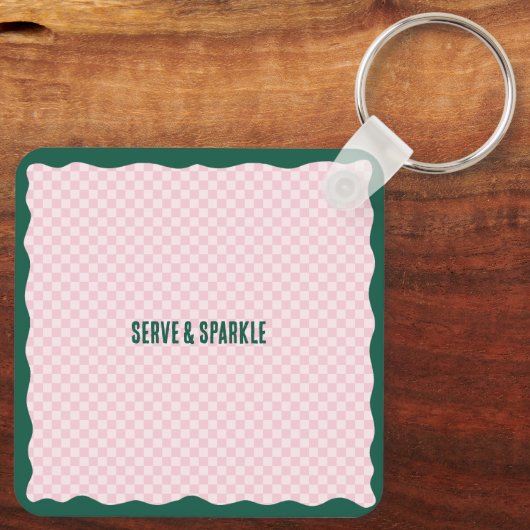 Modern Pickleball & Prosecco Bachelorette Weekend キーホルダー (裏面)
