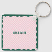 Modern Pickleball & Prosecco Bachelorette Weekend キーホルダー (裏面)