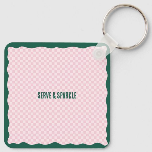 Modern Pickleball & Prosecco Bachelorette Weekend キーホルダー (裏面)