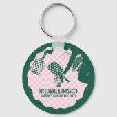Modern Pickleball & Prosecco Bachelorette Weekend キーホルダー (正面)