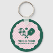 Modern Pickleball & Prosecco Bachelorette Weekend キーホルダー (正面)