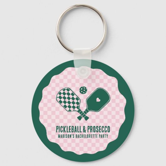 Modern Pickleball & Prosecco Bachelorette Weekend キーホルダー (正面)