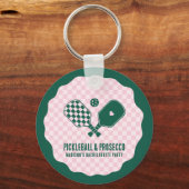 Modern Pickleball & Prosecco Bachelorette Weekend キーホルダー (正面)