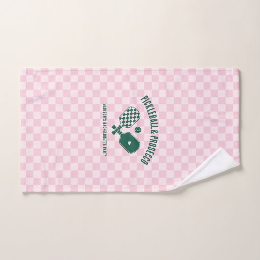 Modern Pickleball & Prosecco Bachelorette Weekend ハンドタオル (ハンドタオル)