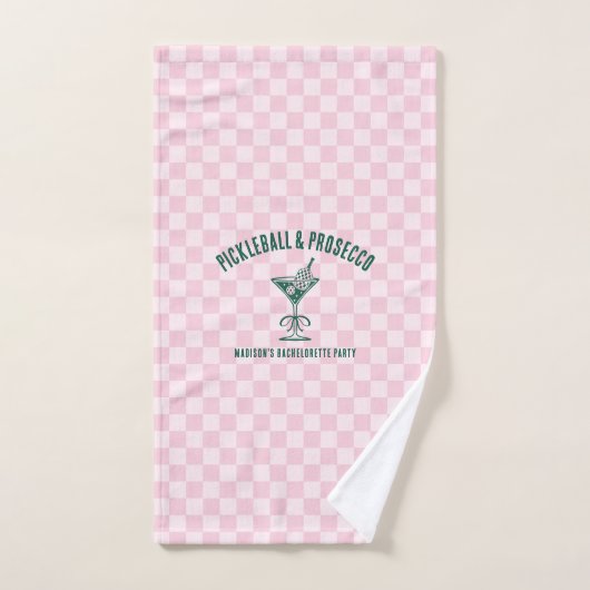 Modern Pickleball & Prosecco Bachelorette Weekend ハンドタオル (ハンドタオル)