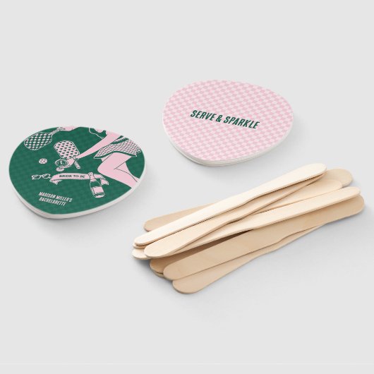 Modern Pickleball & Prosecco Bachelorette Weekend ハンドファン (組立なし)