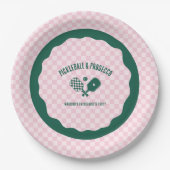 Modern Pickleball & Prosecco Bachelorette Weekend ペーパープレート (正面)