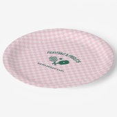 Modern Pickleball & Prosecco Bachelorette Weekend ペーパープレート (アングル)