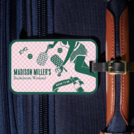 Modern Pickleball & Prosecco Bachelorette Weekend ラゲッジタグ