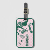 Modern Pickleball & Prosecco Bachelorette Weekend ラゲッジタグ (正面縦)