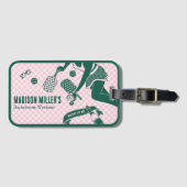 Modern Pickleball & Prosecco Bachelorette Weekend ラゲッジタグ (正面横)