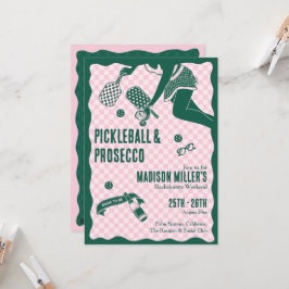 Modern Pickleball & Prosecco Bachelorette Weekend 招待状
