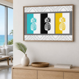 Modern Pineapple Colorful Canvas Print キャンバスプリント