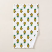 Modern Pineapple Pattern on White バスタオルセット (ハンドタオル)