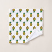 Modern Pineapple Pattern on White バスタオルセット (ウォッシュタオル)