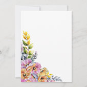 Modern Pink and Orange Floral Wedding After Party 招待状 (裏面)