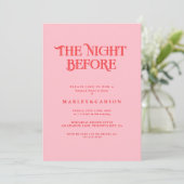 Modern Pink and Red Wedding Rehearsal Dinner 招待状 (スタンド正面)