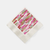 Modern Pink and White Party Napkins 縁ありカクテルナプキン (角)