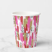 Modern Pink and White Party Paper Cups 紙コップ (裏面)