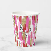 Modern Pink and White Party Paper Cups 紙コップ (正面)