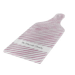 Modern Pink And White Stripe Pattern Cutting Board カッティングボード