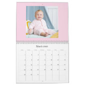 Modern Pink Baby Girl Family Photo Calendar 2026 カレンダー (3月 2026)