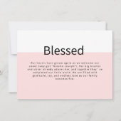 Modern Pink Baby Girl Photo Birth  案内状 (裏面)