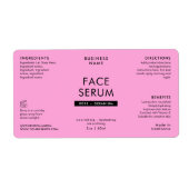 Modern Pink & Black 2 OZ Dropper Bottle Label ラベル (正面)