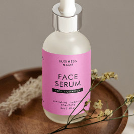 Modern Pink & Black 2 OZ Dropper Bottle Label ラベル