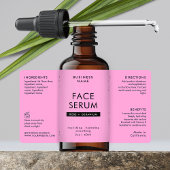 Modern Pink & Black 2 OZ Dropper Bottle Label ラベル