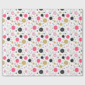 Modern Pink Black Gold Christmas Wrapping Paper ラッピングペーパー (フラット)
