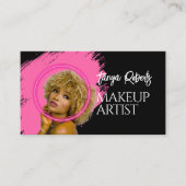 Modern pink black makeup 名刺 (正面)