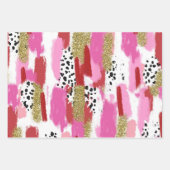 Modern Pink Black & White Abstract Wrapping Sheets ラッピングペーパーシート (正面3)