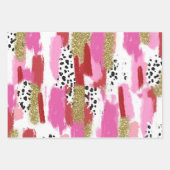 Modern Pink Black & White Abstract Wrapping Sheets ラッピングペーパーシート (正面2)