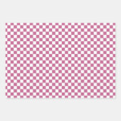 Modern Pink, Blue, Green Stripes, Pink Checkered ラッピングペーパーシート (正面3)
