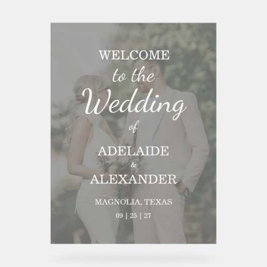 Modern Pink Blush Wedding アクリルサイン (正面)