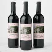 Modern Pink Blush Wedding ワインラベル (ボトル)