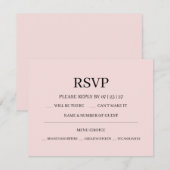 Modern Pink Blush Wedding 出欠カード (正面/裏面)