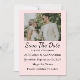Modern Pink Blush Wedding Save The Date マグネット招待状
