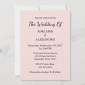 Modern Pink Blush Wedding Save The Date 招待状 (正面)