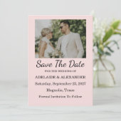 Modern Pink Blush Wedding Save The Date 招待状 (スタンド正面)