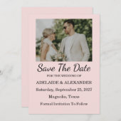 Modern Pink Blush Wedding Save The Date 招待状 (正面/裏面)