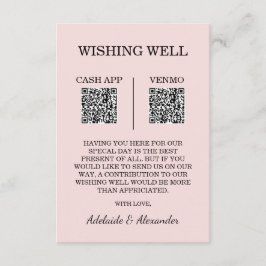 Modern Pink Blush Wedding Wishing Well エンクロージャーカード