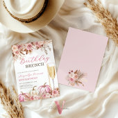 Modern Pink Boho Pumpkin Autumn Birthday Brunch  招待状