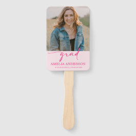 Modern Pink Bow Graduation Class of 2026 Photo ハンドファン