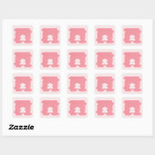 Modern Pink Bread Clip Geometric Silhouette スクエアシール (シート)