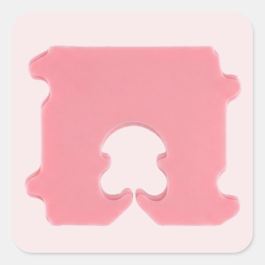 Modern Pink Bread Clip Geometric Silhouette スクエアシール (正面)