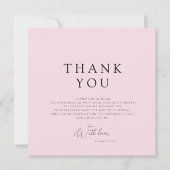 Modern Pink Bridal Shower Thank You Card 招待状 (正面)