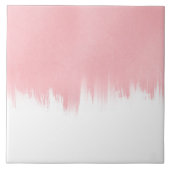 Modern Pink Brush strokes white Design タイル (正面)