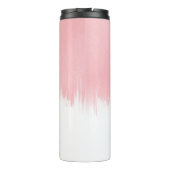 Modern Pink Brush strokes white Design タンブラー (裏面)